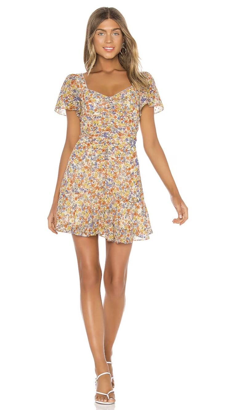 Revolve ASTR the Label So Smitten Mini Dress in Tangerine Multi Floral